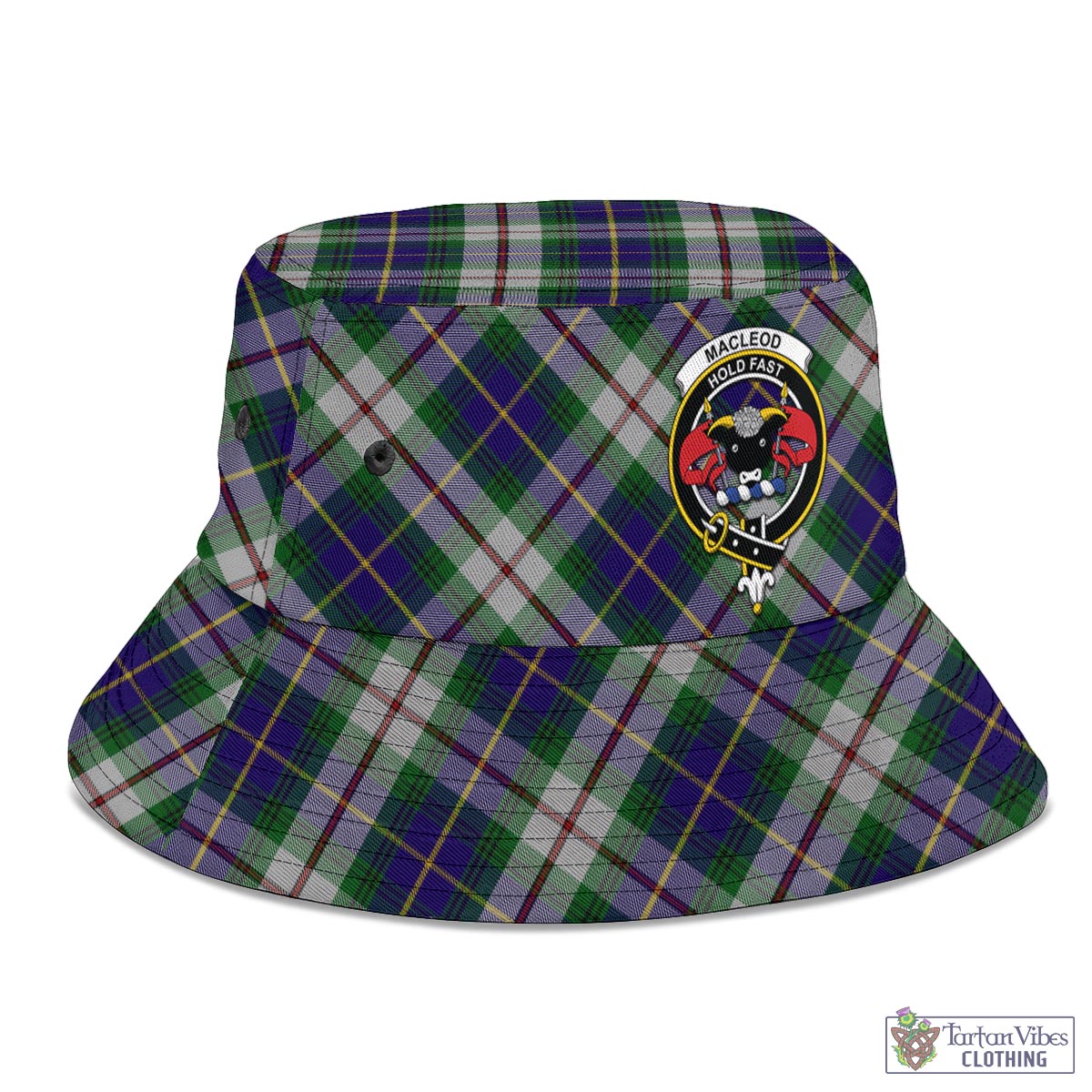 Tartan Vibes Clothing MacLeod Of Californian Tartan Bucket Hat with Family Crest