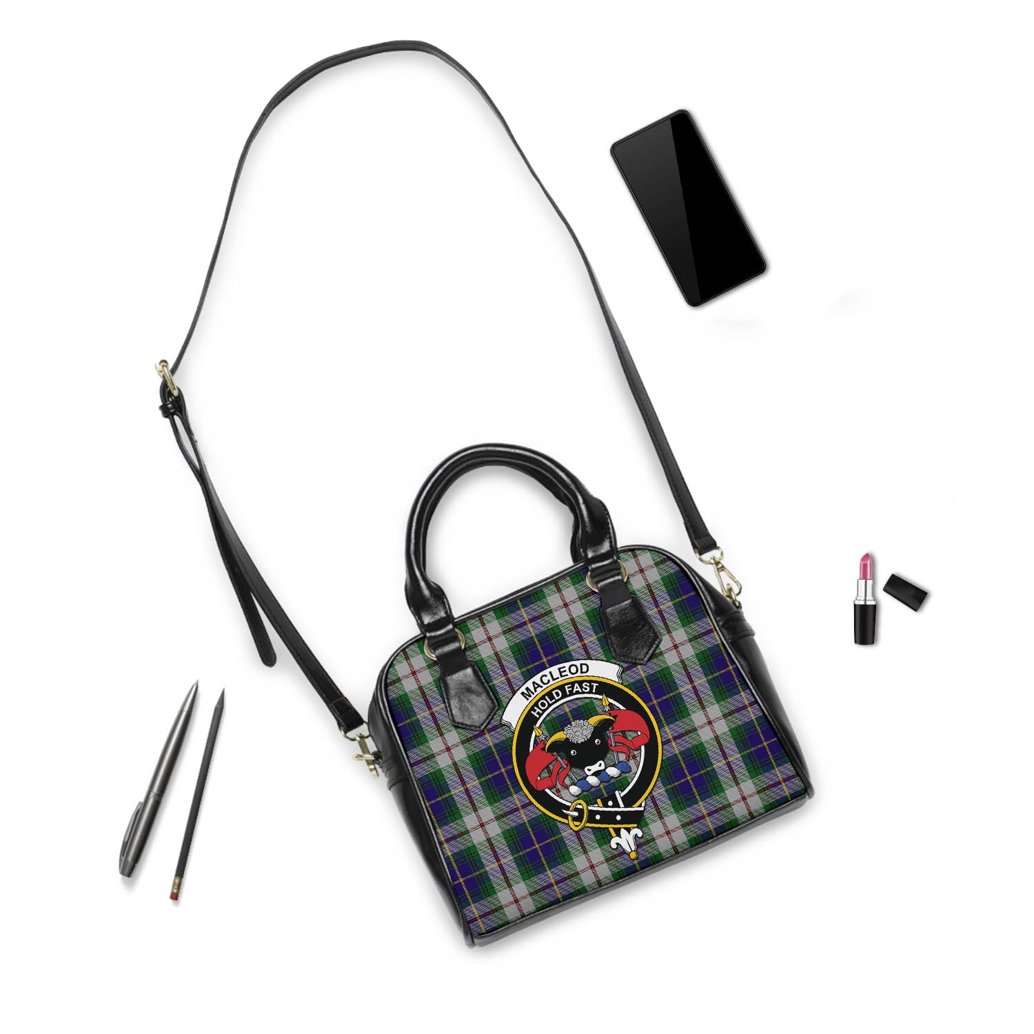 MacLeod Of Californian Tartan Shoulder Handbags with Family Crest - Tartanvibesclothing