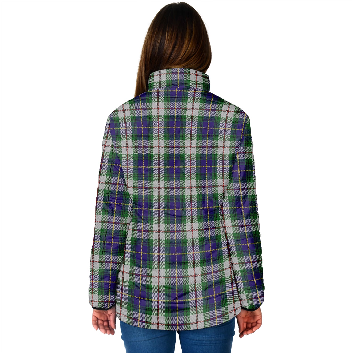 MacLeod Of Californian Tartan Padded Jacket with Family Crest - Tartan Vibes Clothing