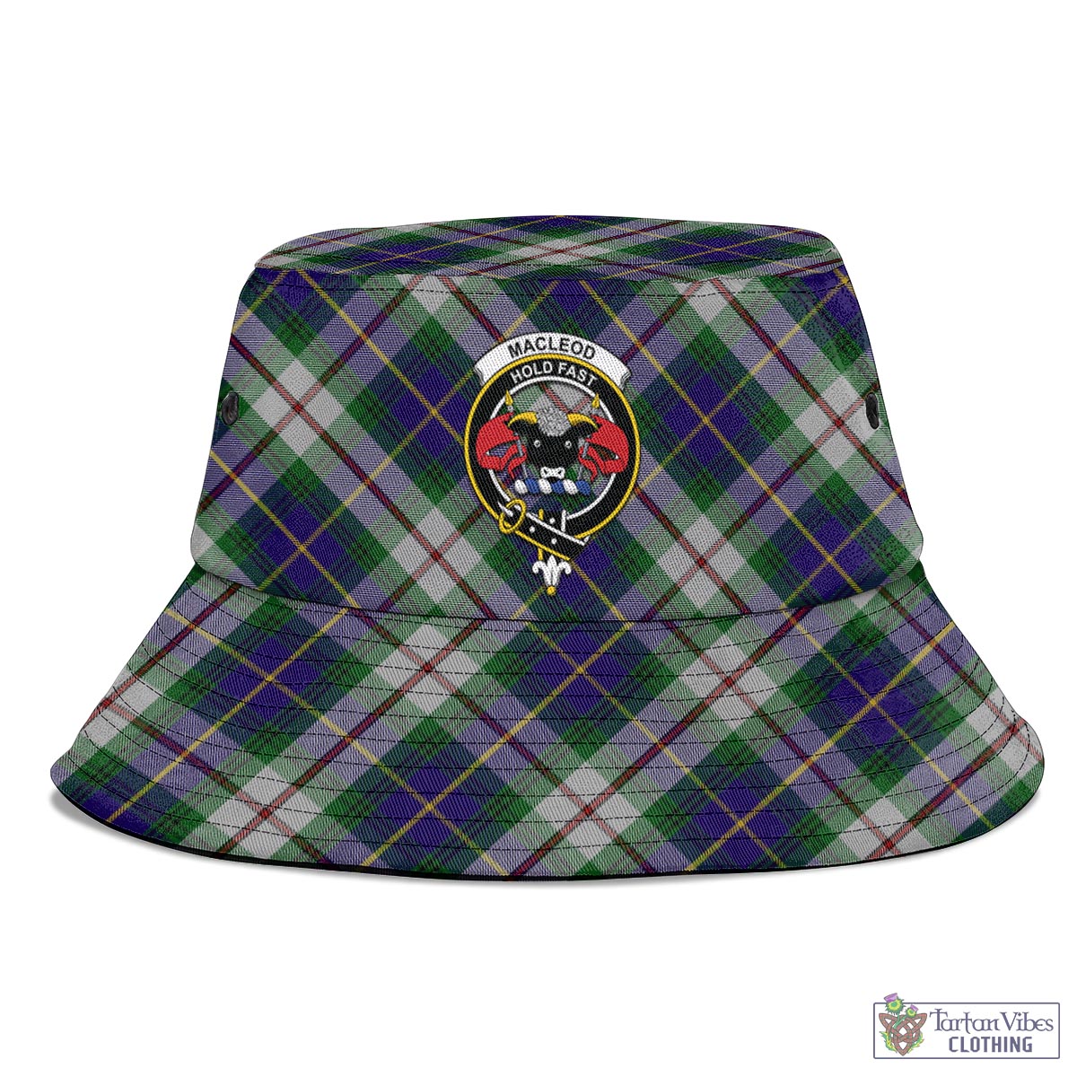 Tartan Vibes Clothing MacLeod Of Californian Tartan Bucket Hat with Family Crest