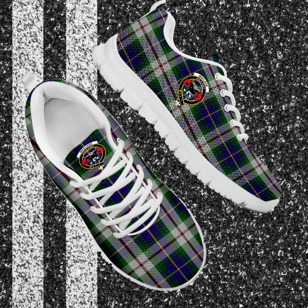 MacLeod Of Californian Tartan Sneakers with Family Crest - Tartan Vibes Clothing