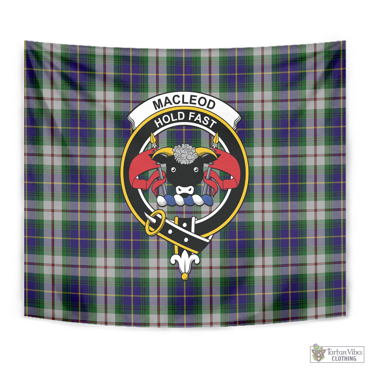 Tartan Vibes Clothing MacLeod Of Californian Tartan Tapestry Wall Hanging and Home Decor for Room with Family Crest