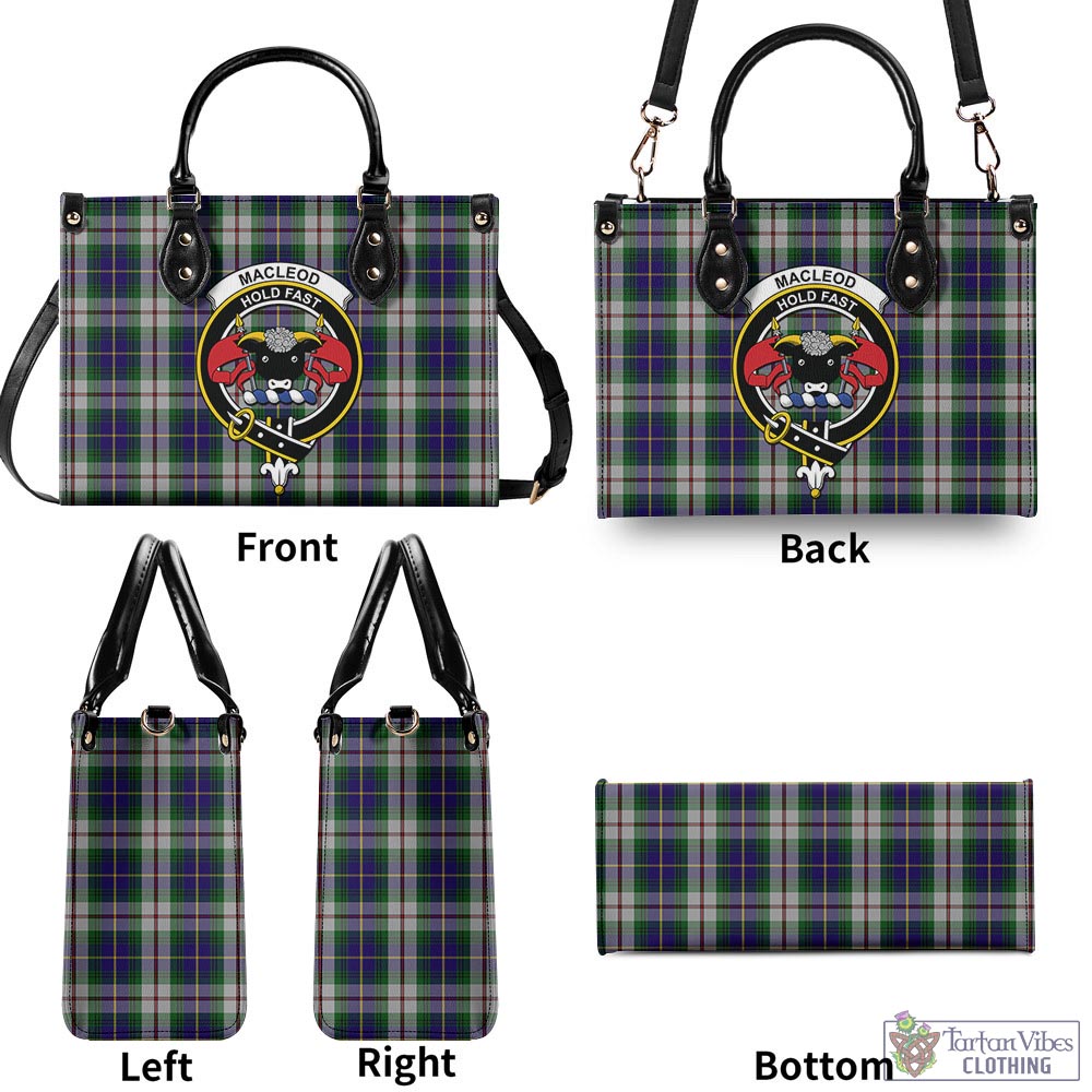 Tartan Vibes Clothing MacLeod Of Californian Tartan Luxury Leather Handbags with Family Crest