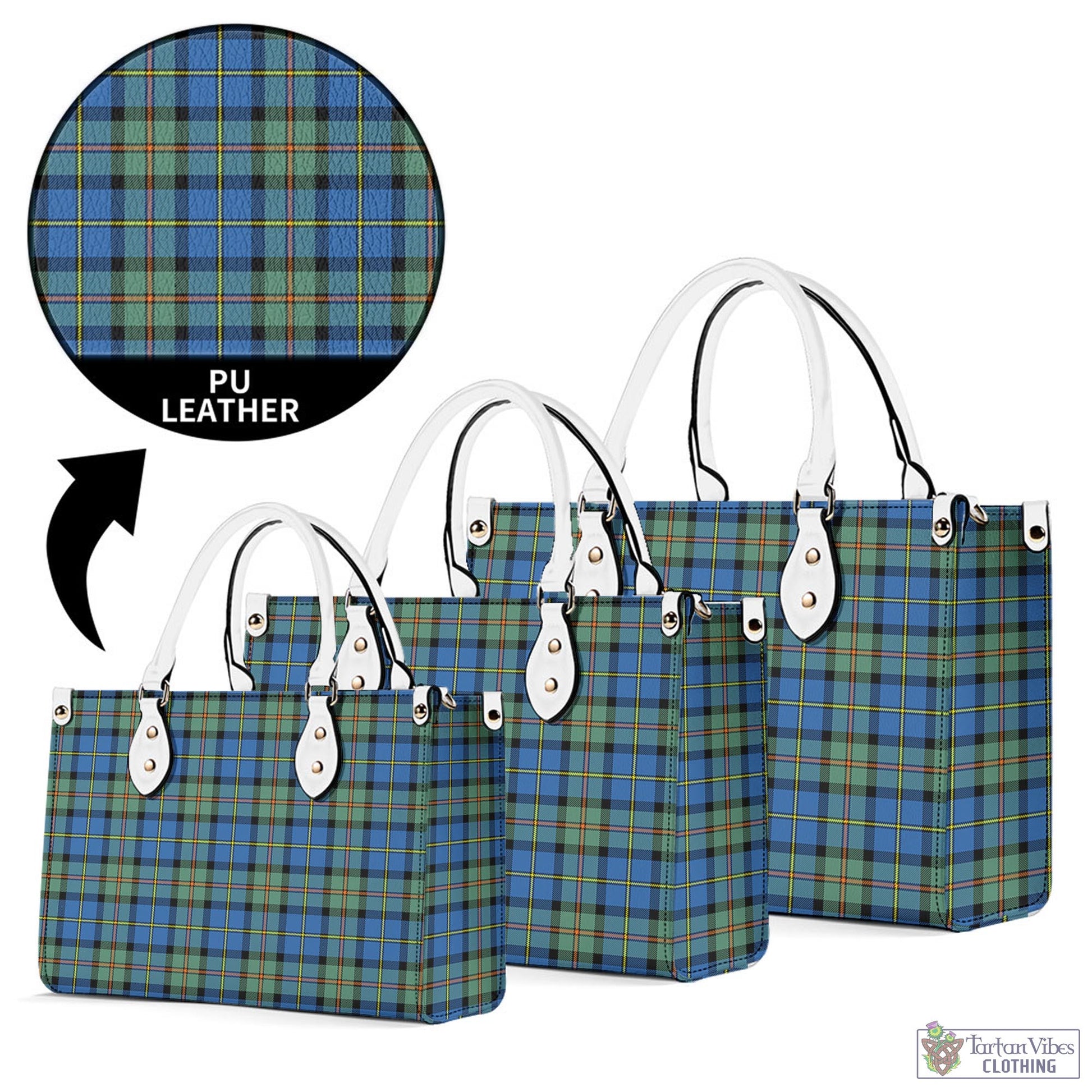 Tartan Vibes Clothing MacLeod of Harris Ancient Tartan Luxury Leather Handbags