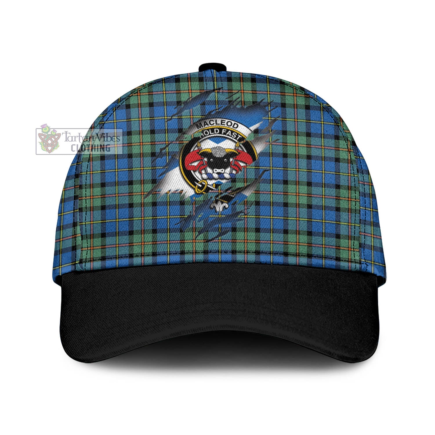 Tartan Vibes Clothing MacLeod of Harris Ancient Tartan Classic Cap with Family Crest In Me Style