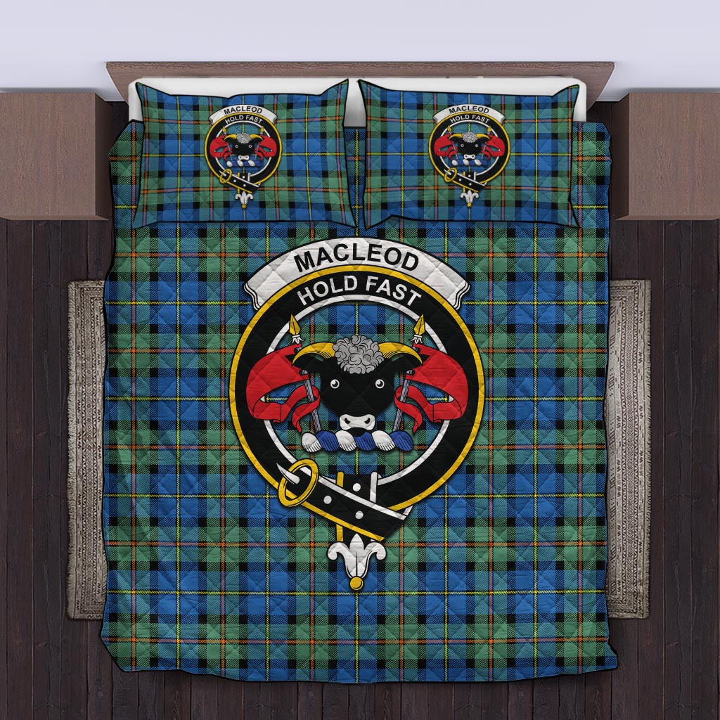 MacLeod of Harris Ancient Tartan Quilt Bed Set with Family Crest Twin - Tartan Vibes Clothing