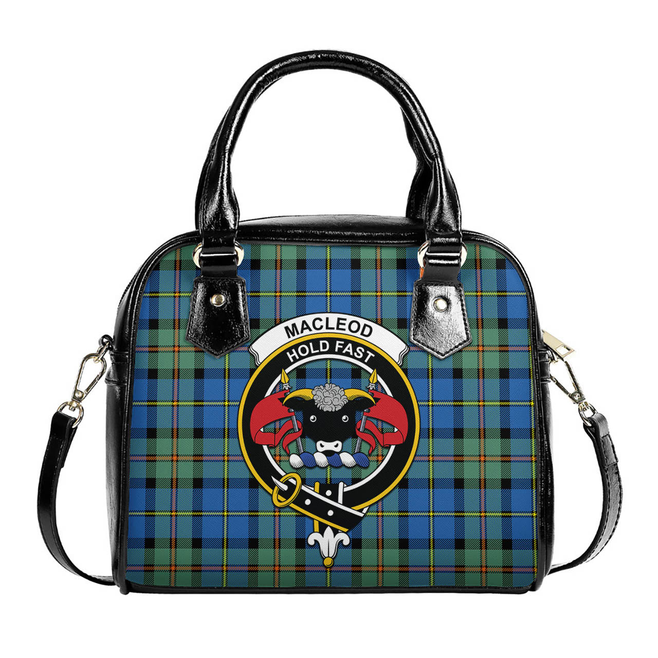 MacLeod of Harris Ancient Tartan Shoulder Handbags with Family Crest One Size 6*25*22 cm - Tartanvibesclothing