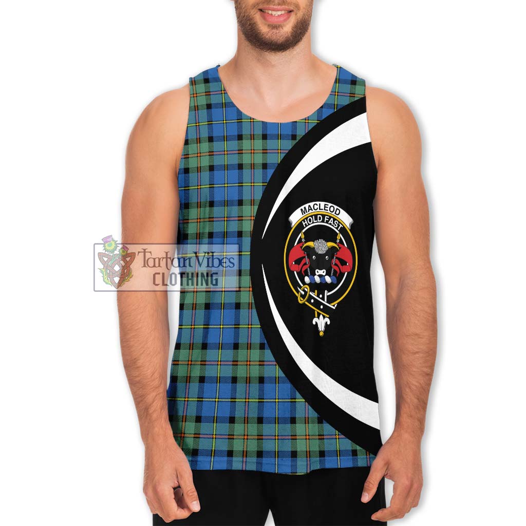 MacLeod of Harris Ancient Tartan Men's Tank Top with Family Crest Circle Style Men - Tartan Vibes Clothing