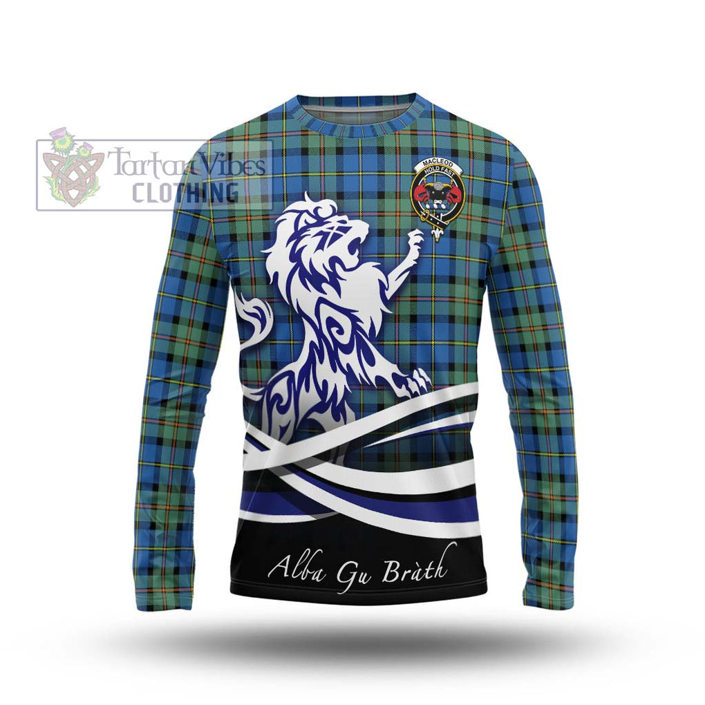 MacLeod of Harris Ancient Tartan Long Sleeve T-Shirt with Alba Gu Brath Regal Lion Emblem Unisex - Tartanvibesclothing Shop