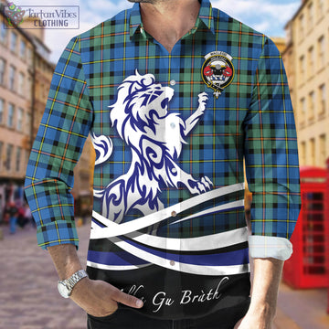 MacLeod of Harris Ancient Tartan Long Sleeve Button Up Shirt with Alba Gu Brath Regal Lion Emblem