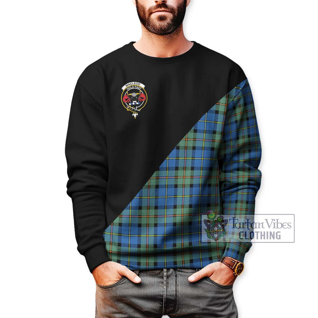 MacLeod of Harris Ancient Tartan Sweatshirt with Family Crest and Military Logo Style Unisex - Tartanvibesclothing Shop