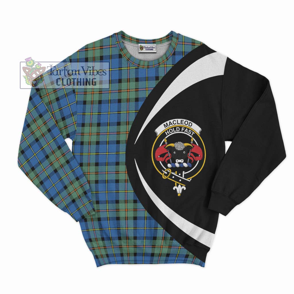 MacLeod of Harris Ancient Tartan Sweatshirt with Family Crest Circle Style Unisex - Tartan Vibes Clothing