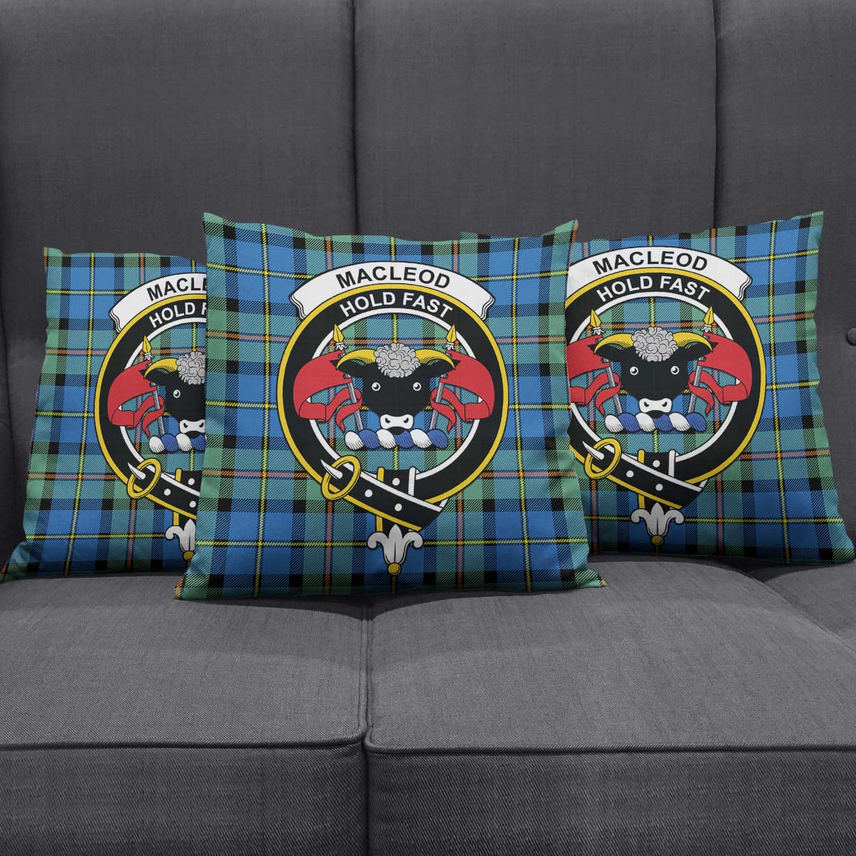 MacLeod of Harris Ancient Tartan Pillow Cover with Family Crest Square Pillow Cover - Tartanvibesclothing