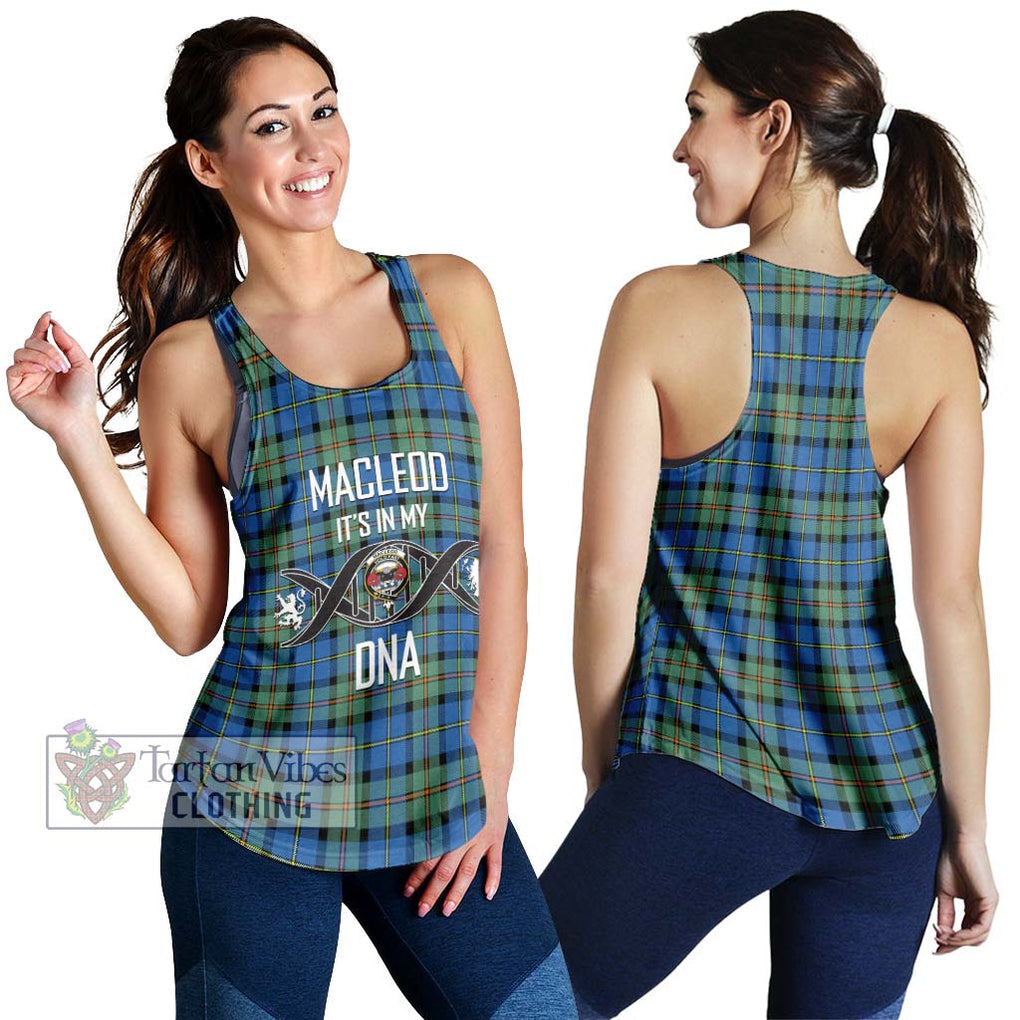 MacLeod of Harris Ancient Tartan Women's Racerback Tanks with Family Crest DNA In Me Style 4XL - Tartanvibesclothing Shop