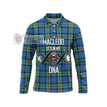 MacLeod of Harris Ancient Tartan Long Sleeve Polo Shirt with Family Crest DNA In Me Style