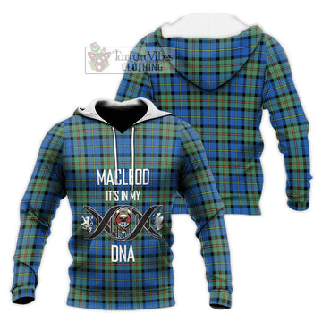 MacLeod of Harris Ancient Tartan Knitted Hoodie with Family Crest DNA In Me Style