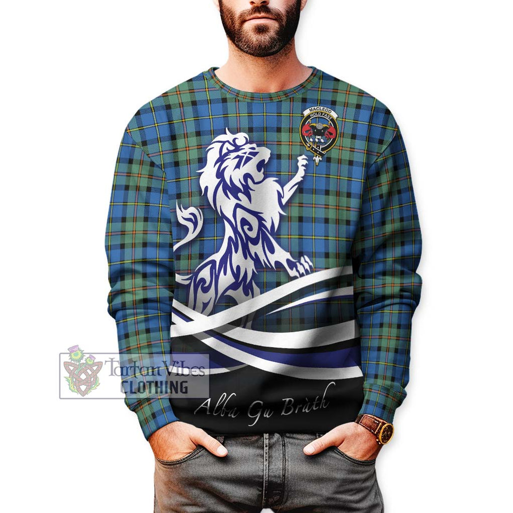 MacLeod of Harris Ancient Tartan Sweatshirt with Alba Gu Brath Regal Lion Emblem Unisex - Tartanvibesclothing Shop