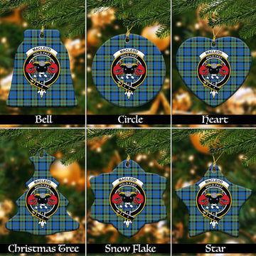 MacLeod of Harris Ancient Tartan Christmas Ceramic Ornaments with Family Crest