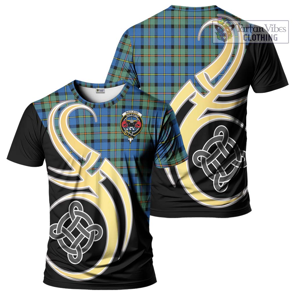 Tartan Vibes Clothing MacLeod of Harris Ancient Tartan T-Shirt with Family Crest and Celtic Symbol Style