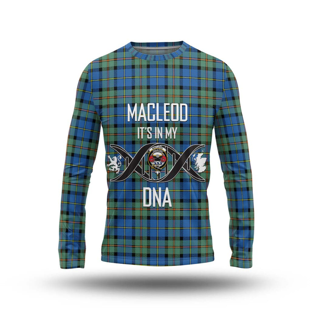 MacLeod of Harris Ancient Tartan Long Sleeve T-Shirt with Family Crest DNA In Me Style Unisex - Tartanvibesclothing Shop