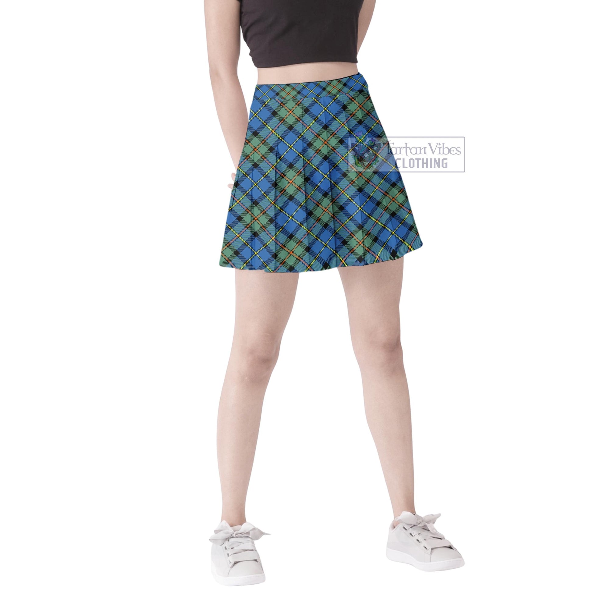 Tartan Vibes Clothing MacLeod of Harris Ancient Tartan Women's Plated Mini Skirt