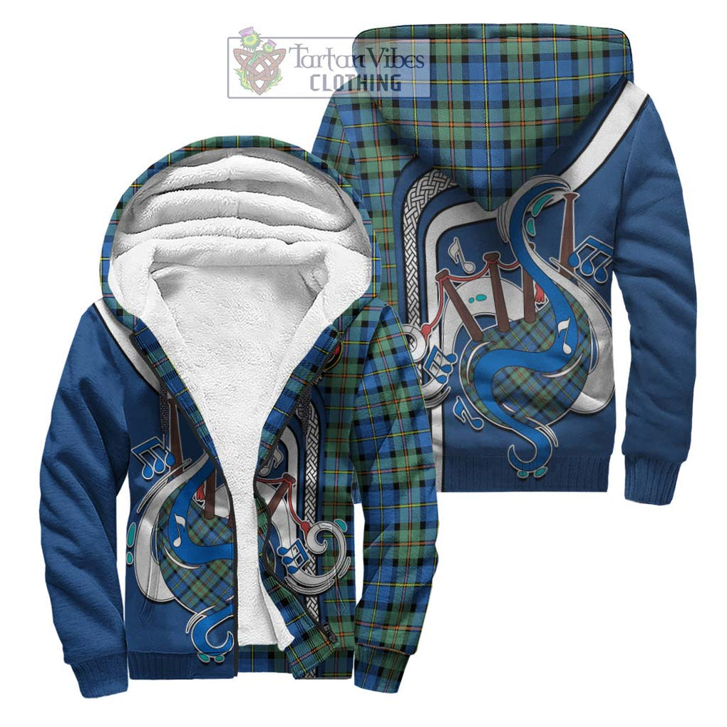 MacLeod of Harris Ancient Tartan Sherpa Hoodie with Epic Bagpipe Style Unisex S - Tartanvibesclothing Shop