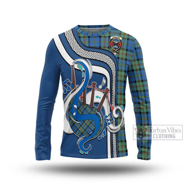 MacLeod of Harris Ancient Tartan Long Sleeve T-Shirt with Epic Bagpipe Style