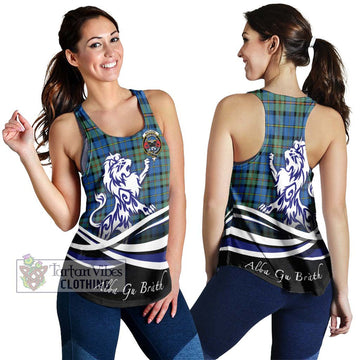 MacLeod of Harris Ancient Tartan Women's Racerback Tanks with Alba Gu Brath Regal Lion Emblem