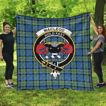 MacLeod of Harris Ancient Tartan Quilt with Family Crest