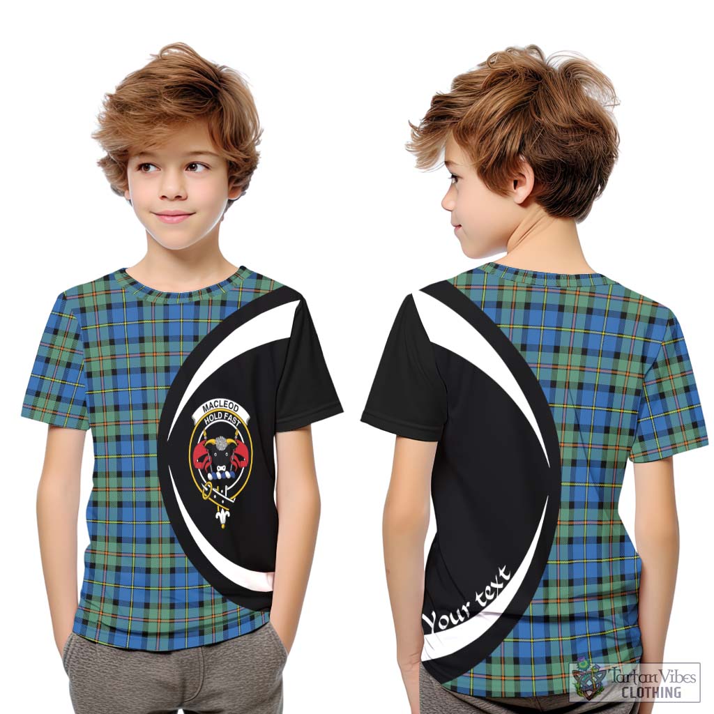 MacLeod of Harris Ancient Tartan Kid T-Shirt with Family Crest Circle Style Youth XL Size14 - Tartan Vibes Clothing