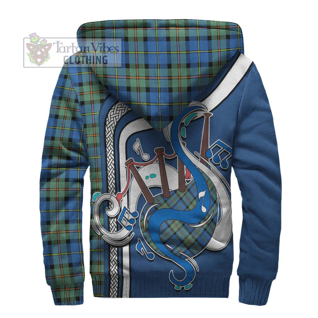 MacLeod of Harris Ancient Tartan Sherpa Hoodie with Epic Bagpipe Style - Tartanvibesclothing Shop