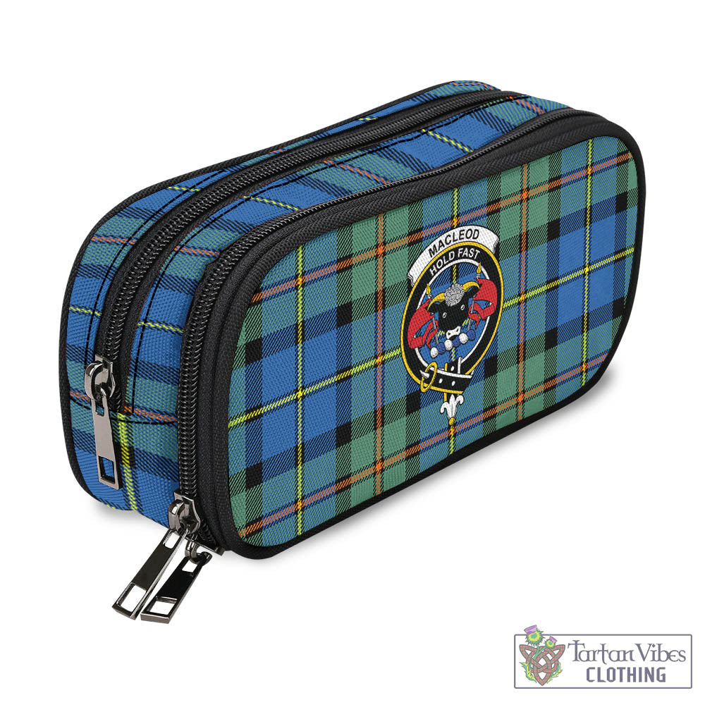 Tartan Vibes Clothing MacLeod of Harris Ancient Tartan Pen and Pencil Case with Family Crest