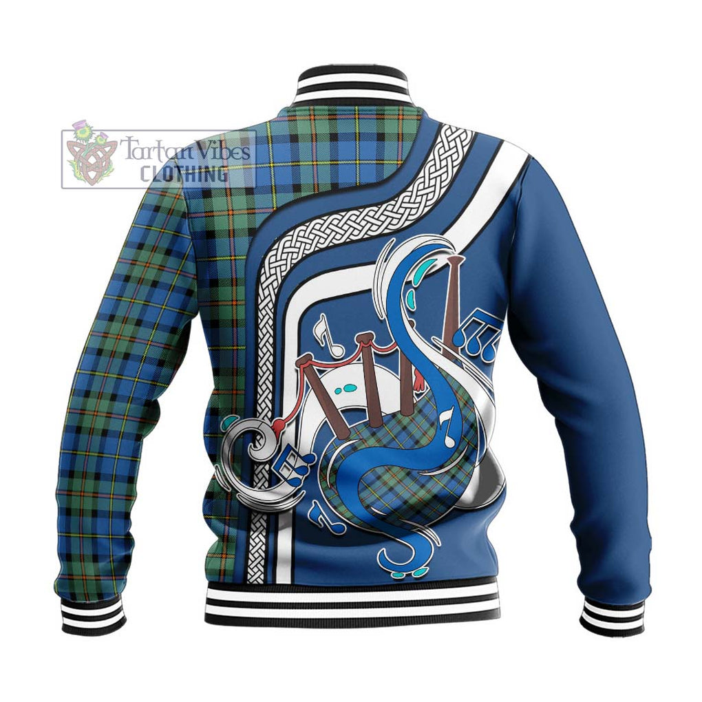 Tartan Vibes Clothing MacLeod of Harris Ancient Tartan Baseball Jacket with Epic Bagpipe Style