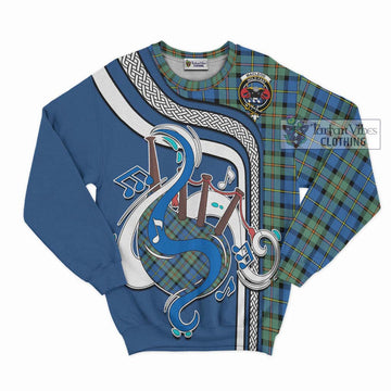 MacLeod of Harris Ancient Tartan Sweatshirt with Epic Bagpipe Style