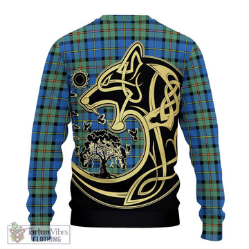 MacLeod of Harris Ancient Tartan Ugly Sweater with Family Crest Celtic Wolf Style