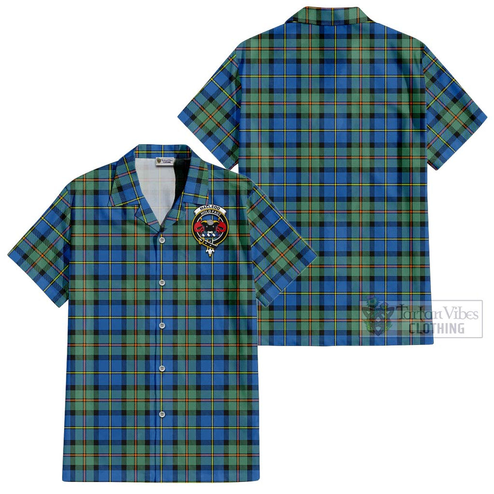 MacLeod of Harris Ancient Tartan Cotton Hawaiian Shirt with Family Crest Kid - Tartan Vibes Clothing