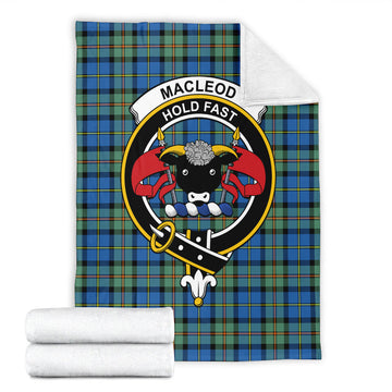 MacLeod of Harris Ancient Tartan Blanket with Family Crest