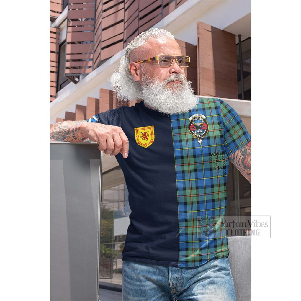 Tartan Vibes Clothing MacLeod of Harris Ancient Tartan Cotton T-shirt with Scottish Lion Royal Arm Half Style