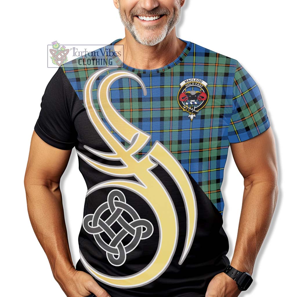 Tartan Vibes Clothing MacLeod of Harris Ancient Tartan T-Shirt with Family Crest and Celtic Symbol Style