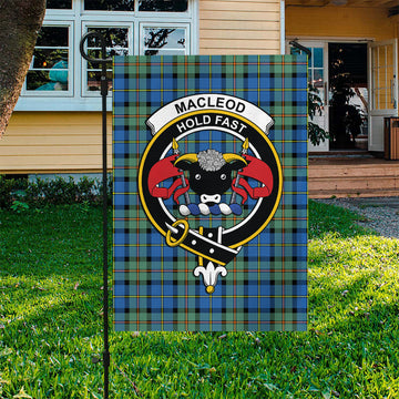 MacLeod of Harris Ancient Tartan Flag with Family Crest