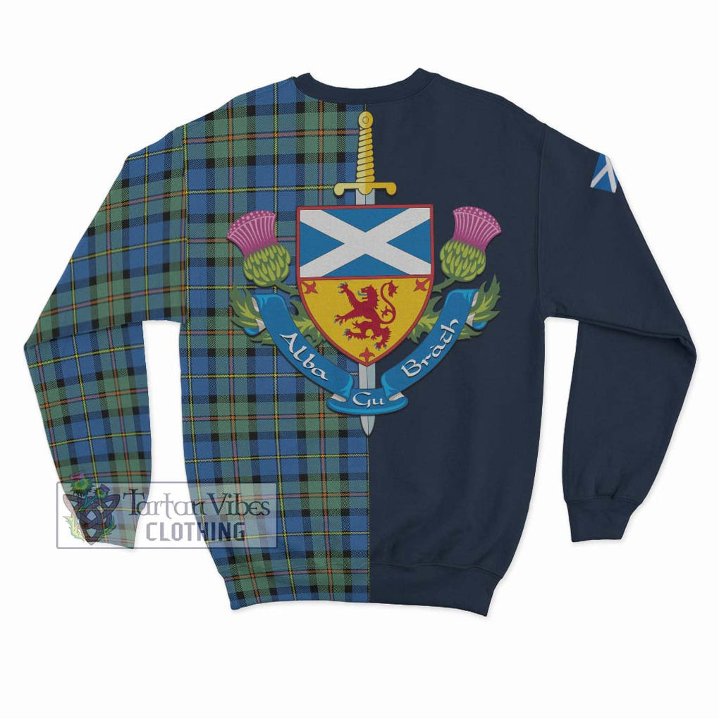 Tartan Vibes Clothing MacLeod of Harris Ancient Tartan Sweatshirt with Scottish Lion Royal Arm Half Style