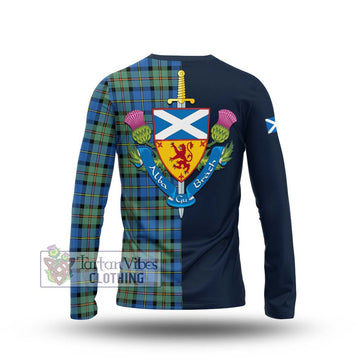 MacLeod of Harris Ancient Tartan Long Sleeve T-Shirt Alba with Scottish Lion Royal Arm Half Style