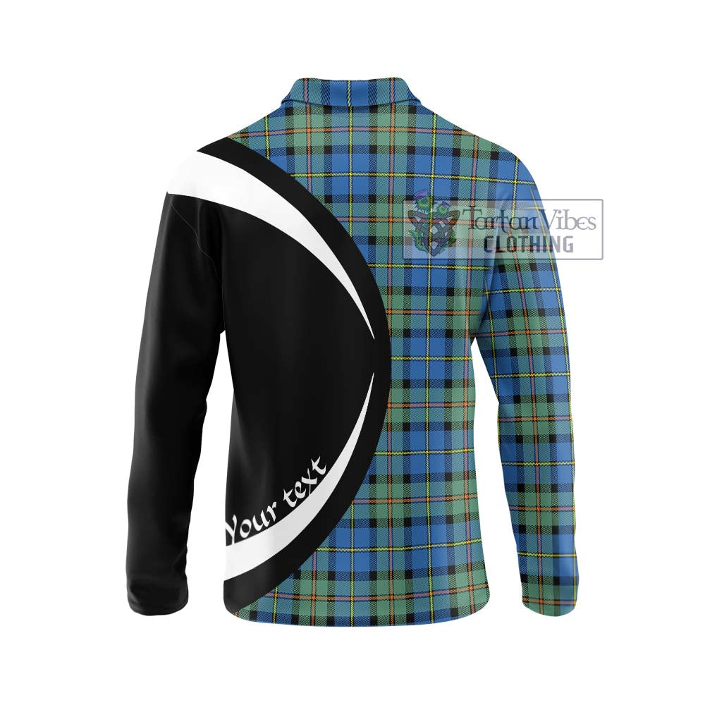 MacLeod of Harris Ancient Tartan Long Sleeve Polo Shirt with Family Crest Circle Style - Tartan Vibes Clothing