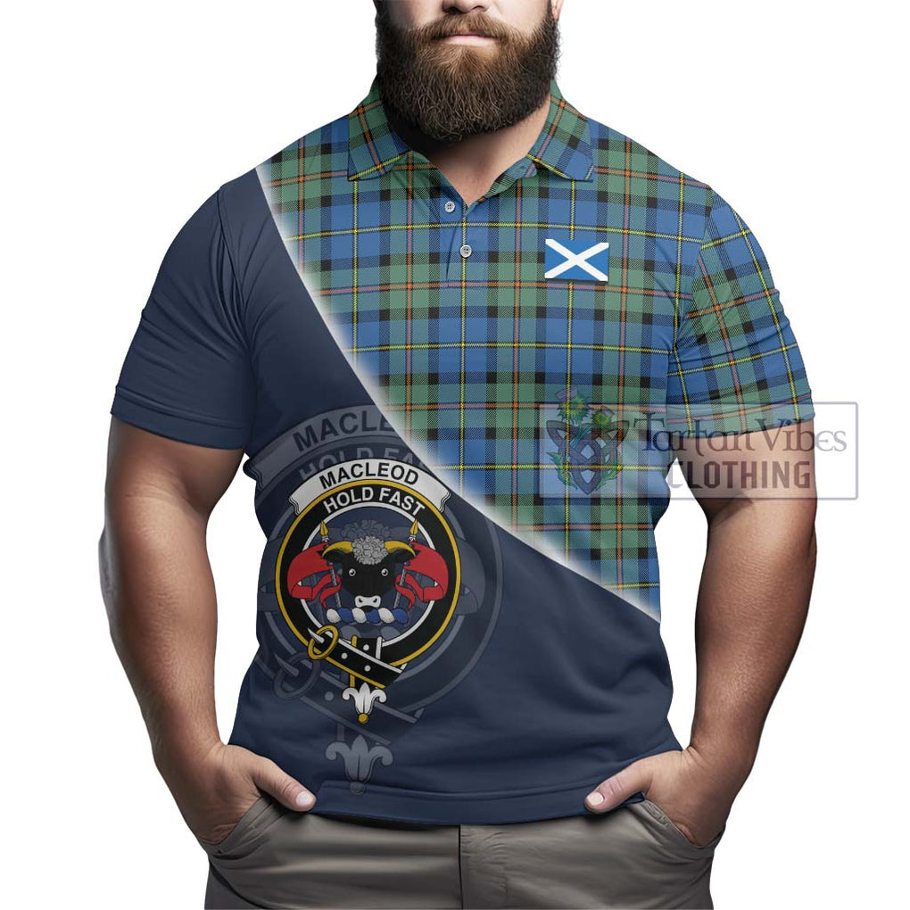 MacLeod of Harris Ancient Tartan Polo Shirt with Personalised National Flag and Family Crest Half Style - Tartanvibesclothing Shop