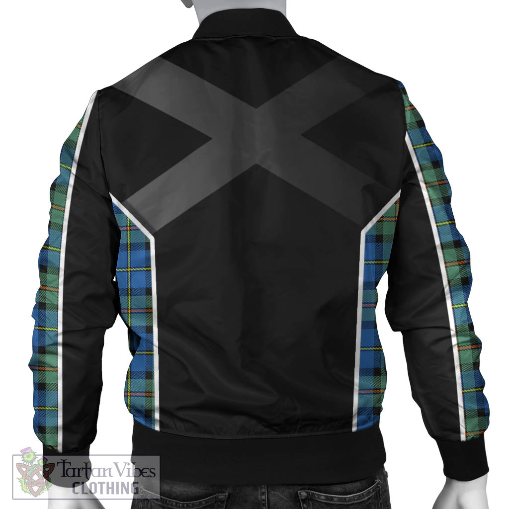 Tartan Vibes Clothing MacLeod of Harris Ancient Tartan Bomber Jacket with Family Crest and Scottish Thistle Vibes Sport Style