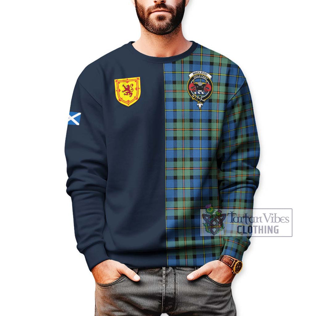 Tartan Vibes Clothing MacLeod of Harris Ancient Tartan Sweatshirt with Scottish Lion Royal Arm Half Style