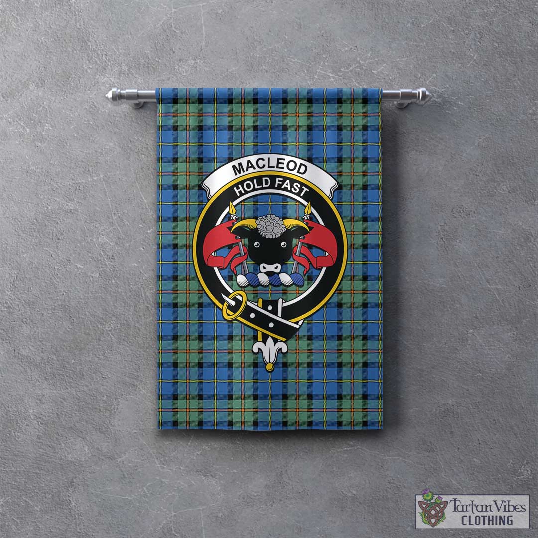 Tartan Vibes Clothing MacLeod of Harris Ancient Tartan Gonfalon, Tartan Banner with Family Crest