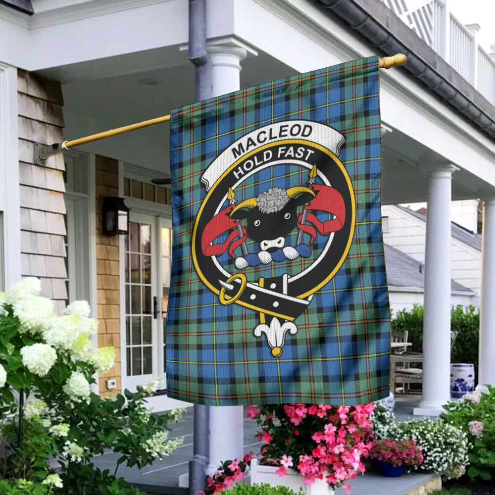 MacLeod of Harris Ancient Tartan Flag with Family Crest - Tartan Vibes Clothing