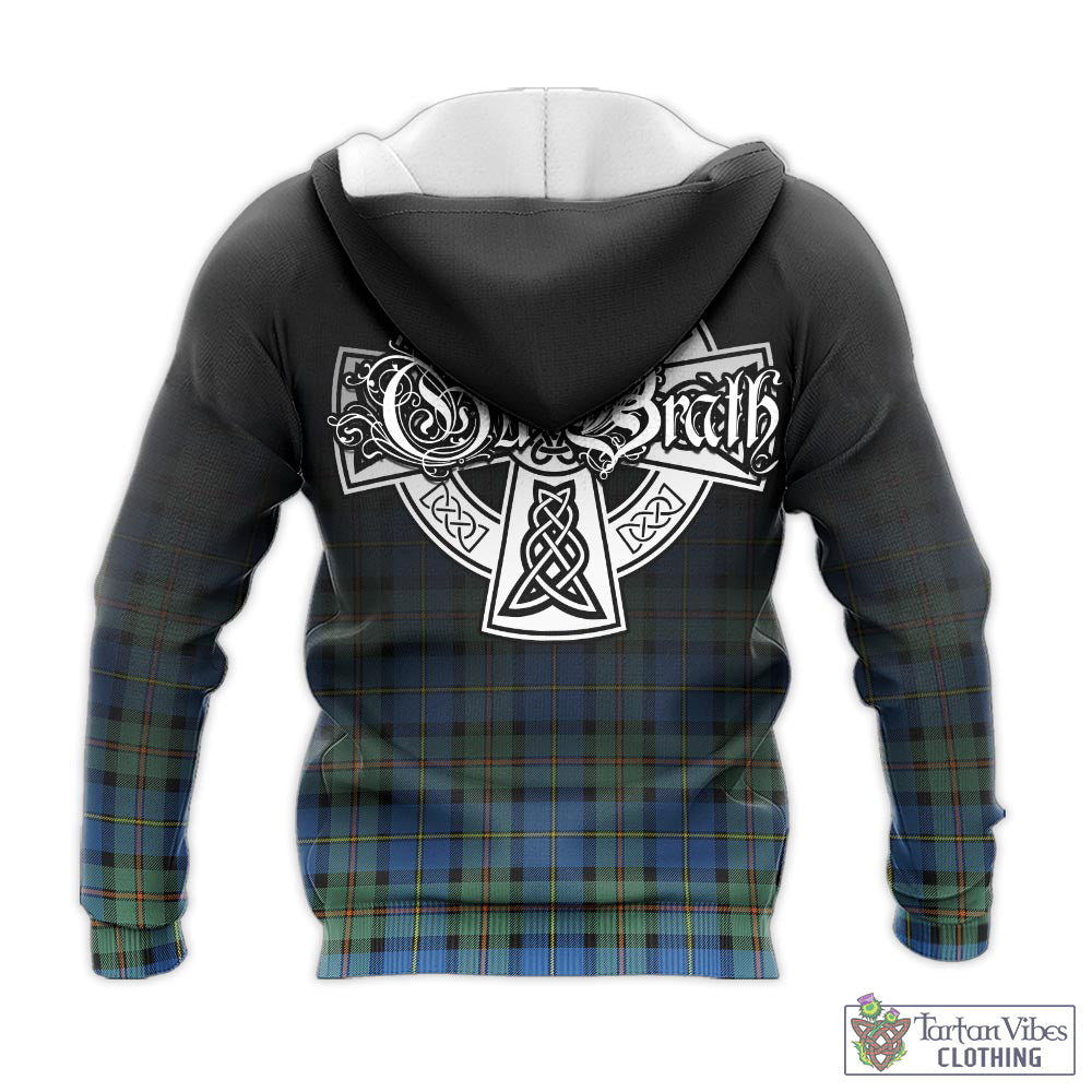 Tartan Vibes Clothing MacLeod of Harris Ancient Tartan Knitted Hoodie Featuring Alba Gu Brath Family Crest Celtic Inspired