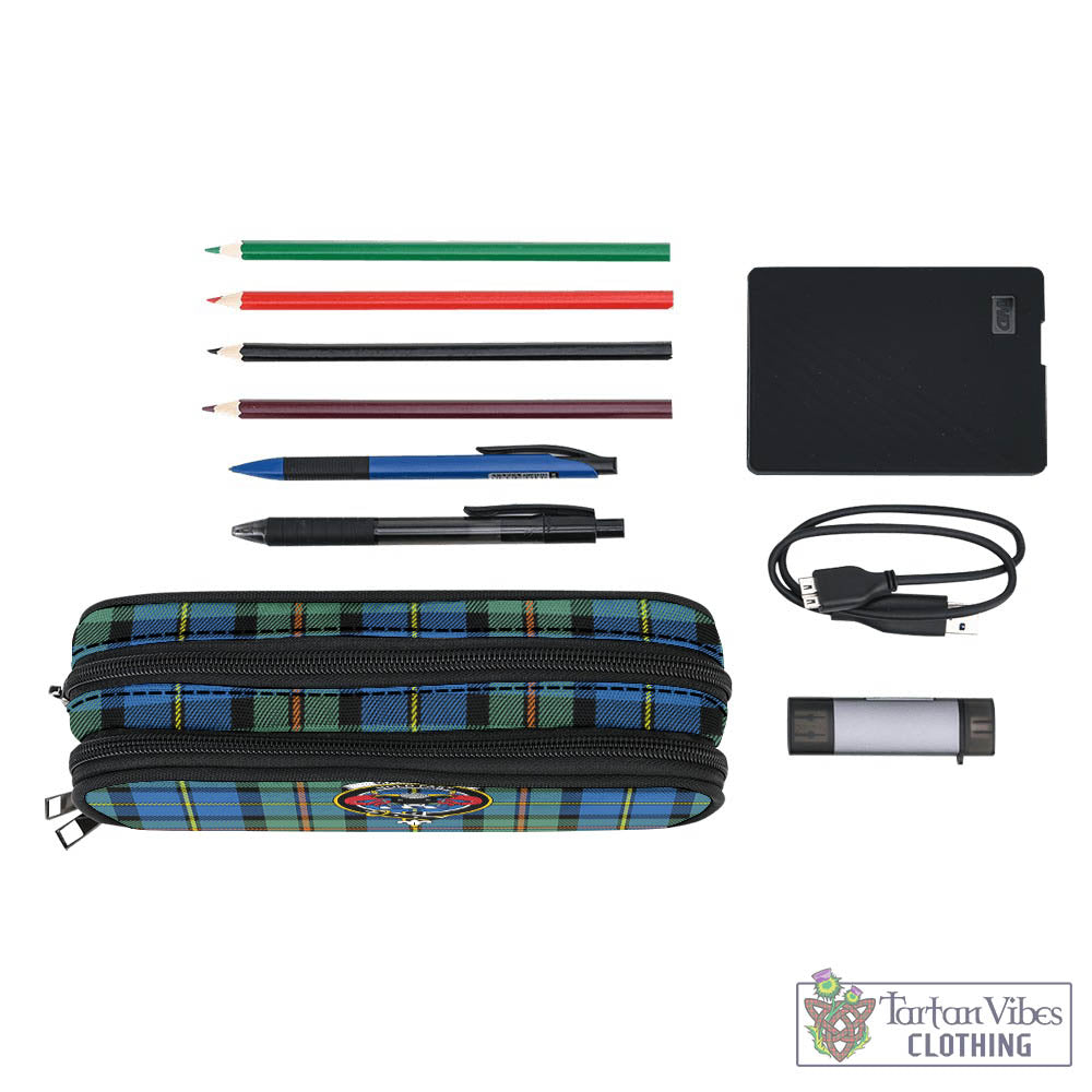 Tartan Vibes Clothing MacLeod of Harris Ancient Tartan Pen and Pencil Case with Family Crest